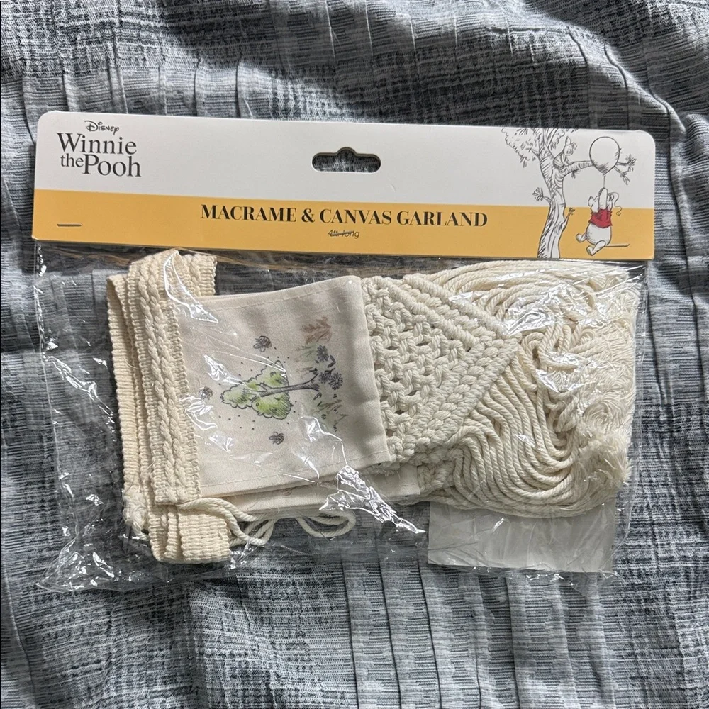 Winnie the Pooh Macrame & Canvas Garland Wall Hanging